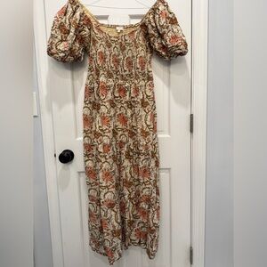 Floral Puff Sleeve Maxi Dress